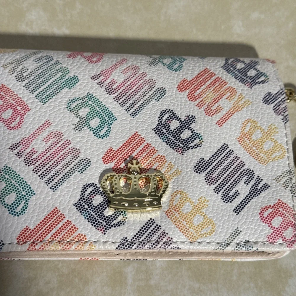 Juicy by Juicy Couture  Credit Card Case Wallet Multi Crown Heart Key Chain